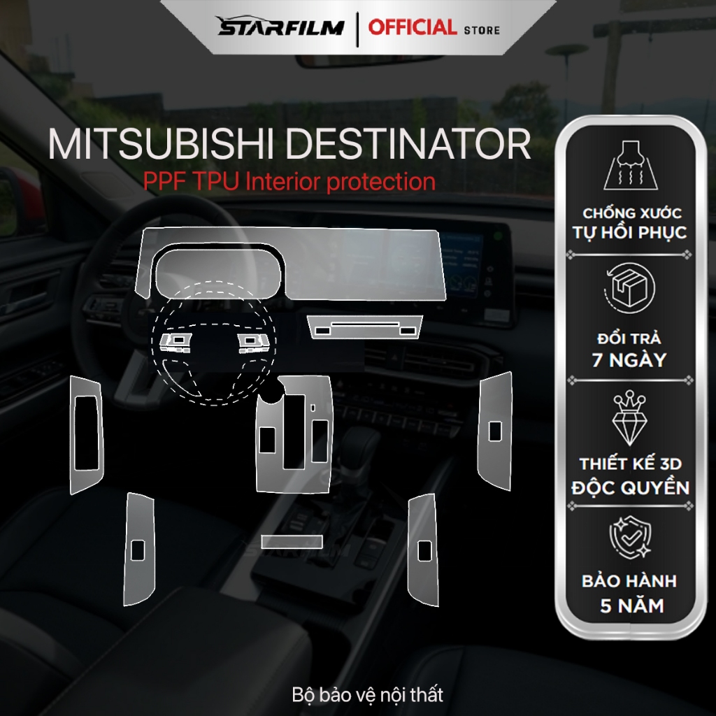 MITSUBISHI DESTINATOR PPF TPU chống xước tự hồi phục STARFILM